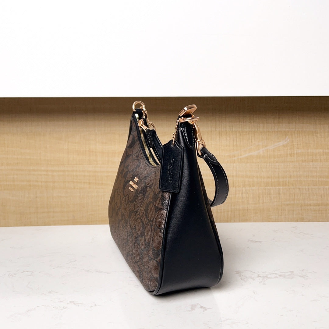 Coach Bag Teri Sholder Bag Dark Brown and Black